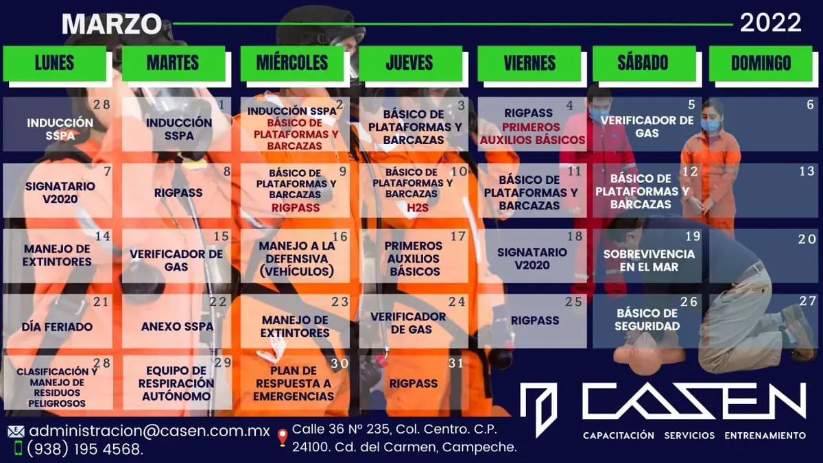Calendario de Cursos CASEN